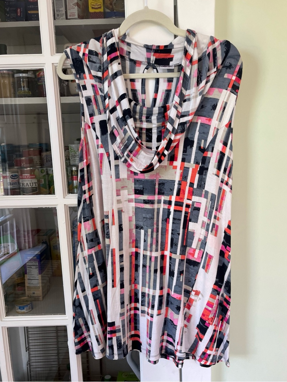 Parsley & Sage Sleeveless Cowl Neck Tunic Geometric Patterns